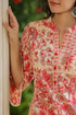 Women Peach Floral Printed Pintucks Kurta
